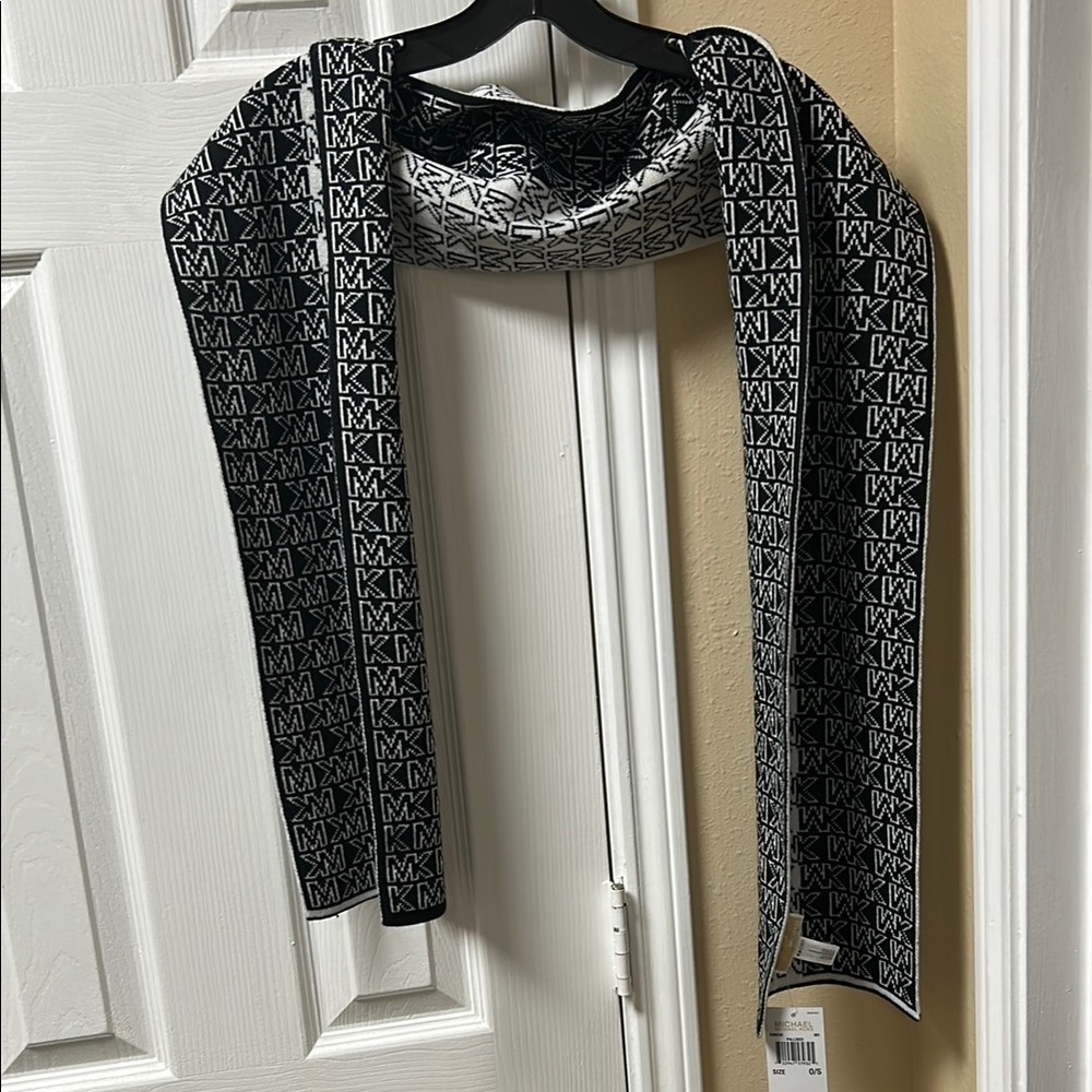 Michael Kors Monogram Black and White Scarf